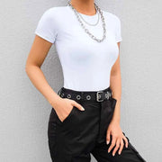 Short Sleeve Woman Body Top Cotton Bodycon Jumpsuit Romper