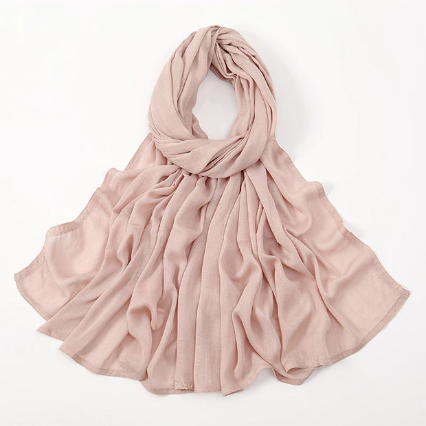 Muslim Hijabs Plain Shawls Soft Viscose Rayon Headscarf Islamic Turban