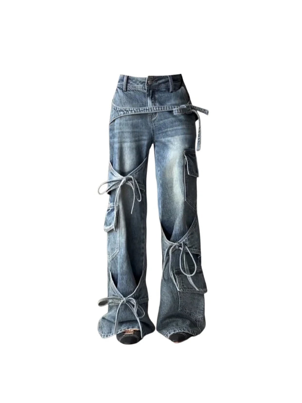 Denim Trousers Japanese 2000s Style Jean Pants Trashy Vintage Clothes