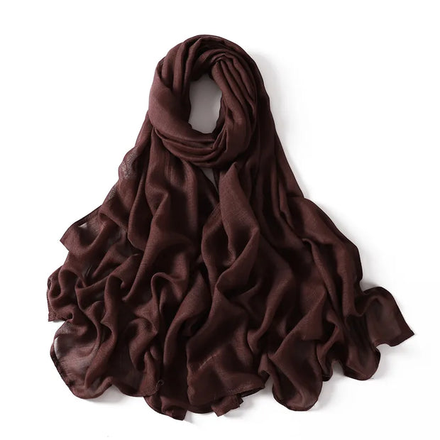 Solid Hijab Scarf Lady High Quality Wraps and Headband Islamic Turban