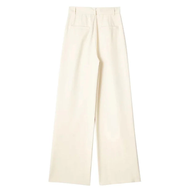 Women Striped Grey Black Pants Woman High Waist Baggy Suit Pants