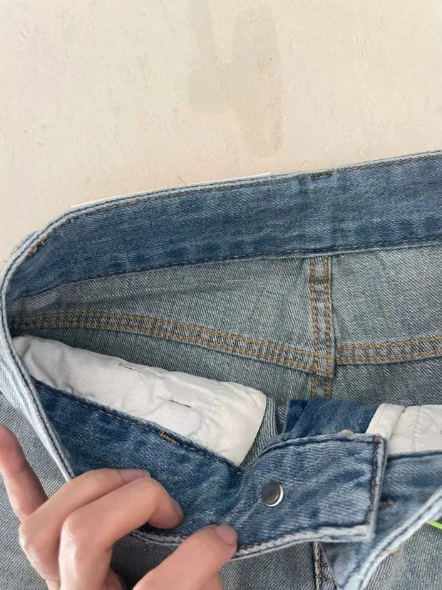 Waist Loose Denim Pants Streetwear Fashion Trashy Long Skater Trousers