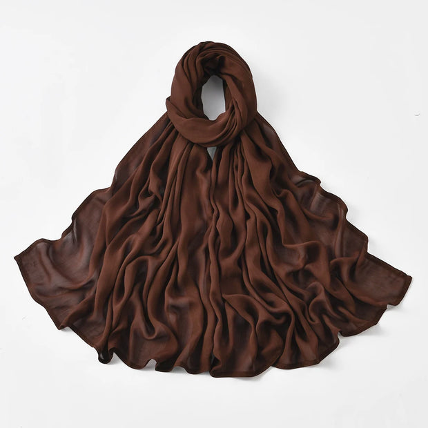 Muslim Hijabs Plain Shawls Soft Viscose Rayon Headscarf Islamic Turban