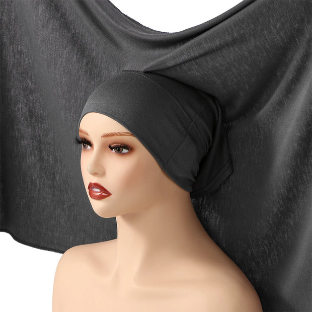 Modal Jersey Hijab Scarf  Solid Color Easy To Wear Shawl Wrap