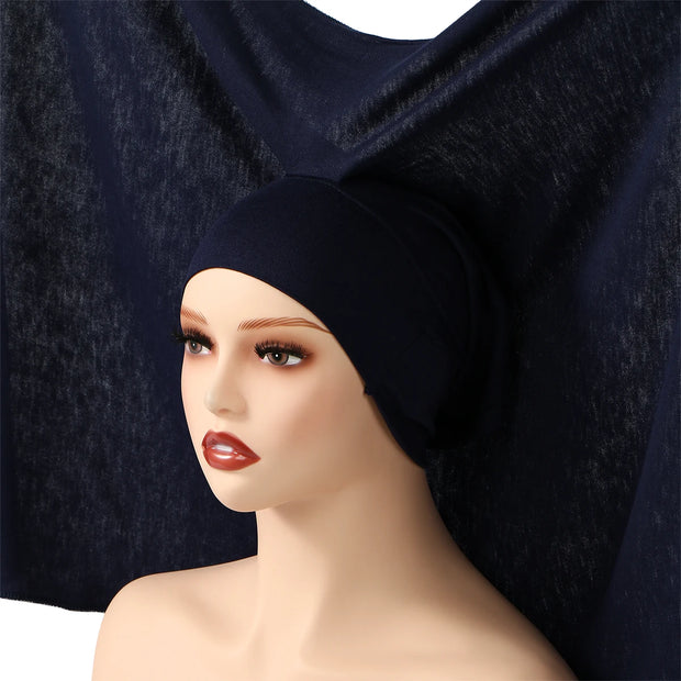 Modal Jersey Hijab Scarf  Solid Color Easy To Wear Shawl Wrap