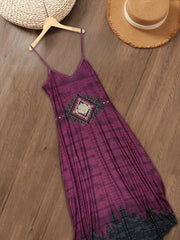Western Style Printed Dresses Women's Fashion Western Style V-Neck Dresses