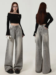 Aesthetic Streetwear Oversize Denim Trousers Y2k Wide Jean Pants