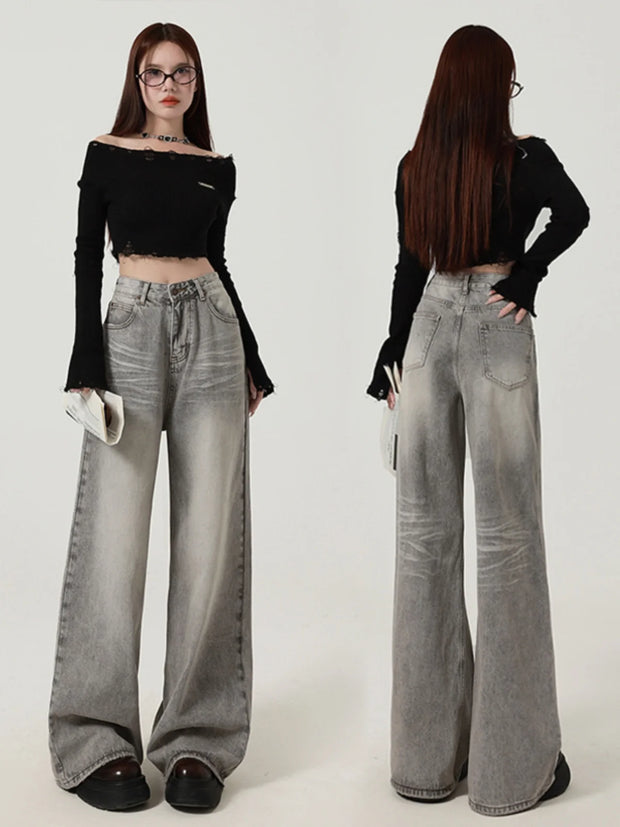 Aesthetic Streetwear Oversize Denim Trousers Y2k Wide Jean Pants