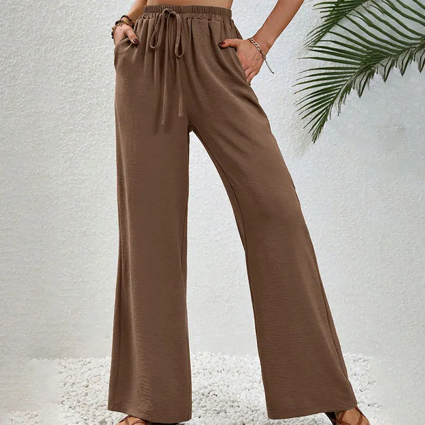Straight Casual Slim Pants Lady Sexy Solid Simple Versatile Trousers