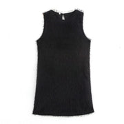 Winter European Temperament Tassel Decoration Sleeveless Dress