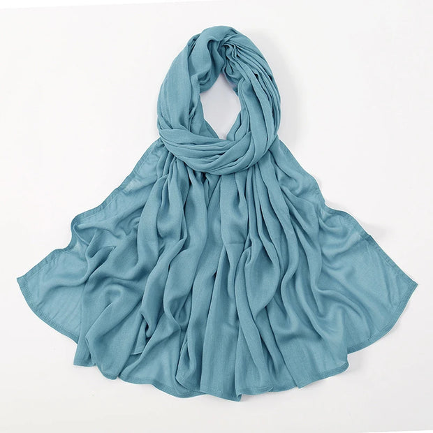 Muslim Hijabs Plain Shawls Soft Viscose Rayon Headscarf Islamic Turban