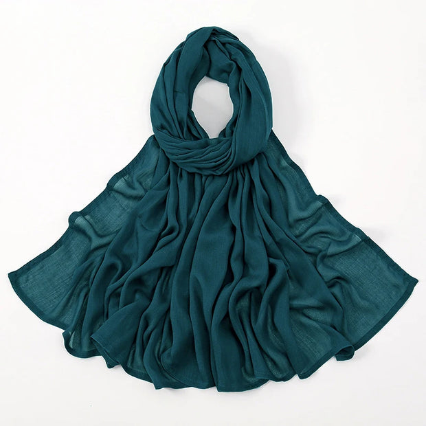 Muslim Hijabs Plain Shawls Soft Viscose Rayon Headscarf Islamic Turban