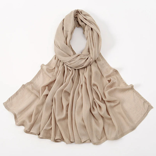 Muslim Hijabs Plain Shawls Soft Viscose Rayon Headscarf Islamic Turban