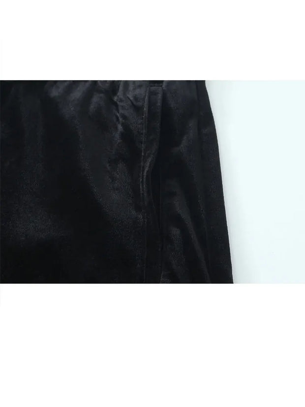 Trend Loose Drawstring Long Pants Woman Vintage Female Wide Leg Pant
