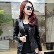 Leather Jacket Womens Casual Slim Waterproof Windproof Basic Coats Jacket