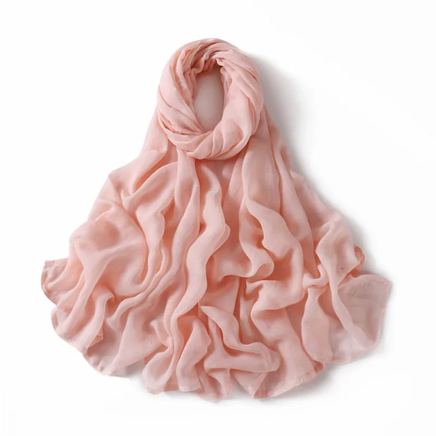 Solid Hijab Scarf Lady High Quality Wraps and Headband Islamic Turban