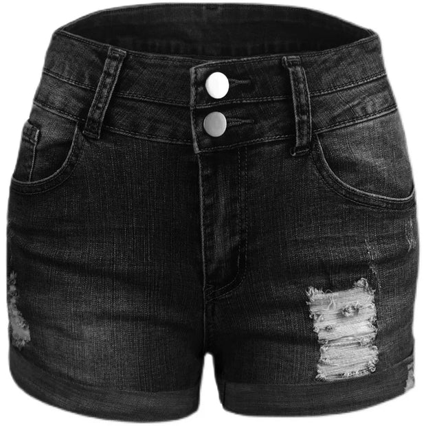 High Waist Faion Straight Leg Jeans ort Breathable Qui Dry Hot Pants