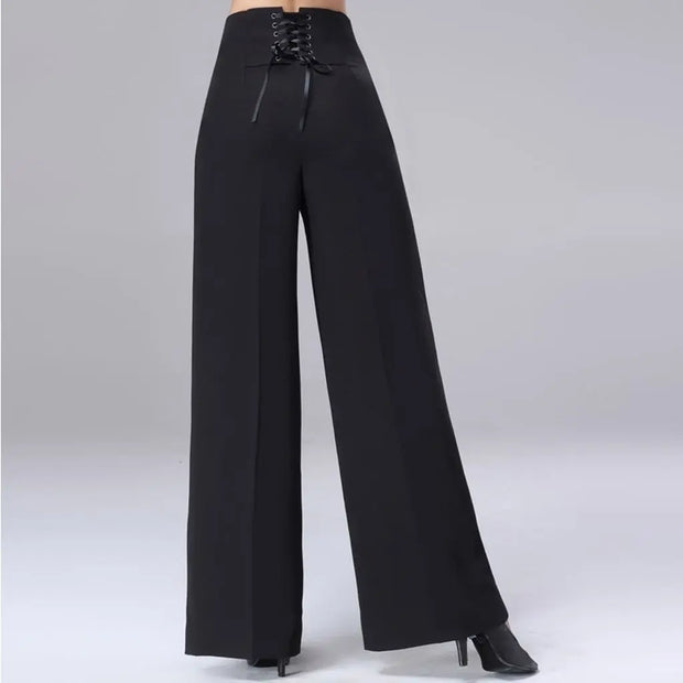 Wide-Leg Pants Ladies High Waist Casual Loose Chiffon Trousers