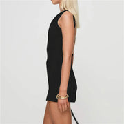 Elegant O-neck Slim Mini Dresses Summer Sexy Lady Party