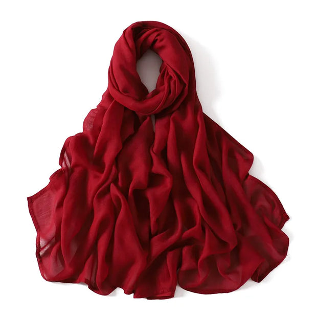 Solid Hijab Scarf Lady High Quality Wraps and Headband Islamic Turban
