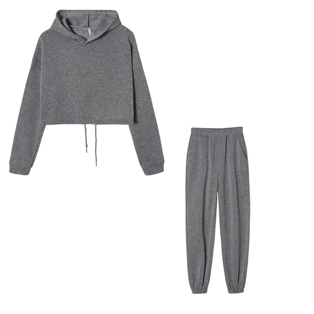Fashion Trend Women's, Long-sleeved Sports Casual Suit Waist Two-piece Set