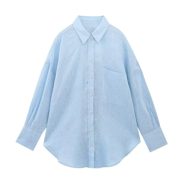 Long Sleeve Button Up Blouse Blusas Tops