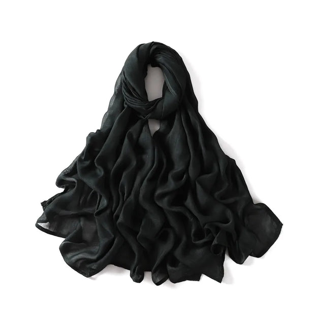 Solid Hijab Scarf Lady High Quality Wraps and Headband Islamic Turban