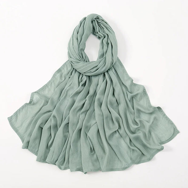 Muslim Hijabs Plain Shawls Soft Viscose Rayon Headscarf Islamic Turban