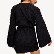 Neck Bodycon Mini Dress Streetwear  Autumn Winter Women Loose Dress