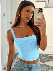 Solid Sexy Backless Streetwear Casual Slim Sleeveless Camisole