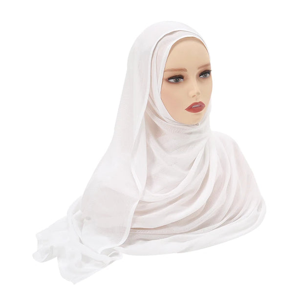 Muslim Hijabs Plain Shawls Soft Viscose Rayon Headscarf Islamic Turban