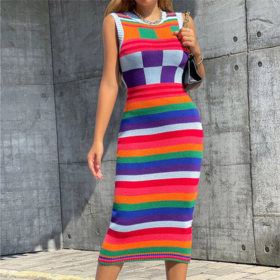 New fashionable sweater long slim fit wrapped buttocks knitted dress