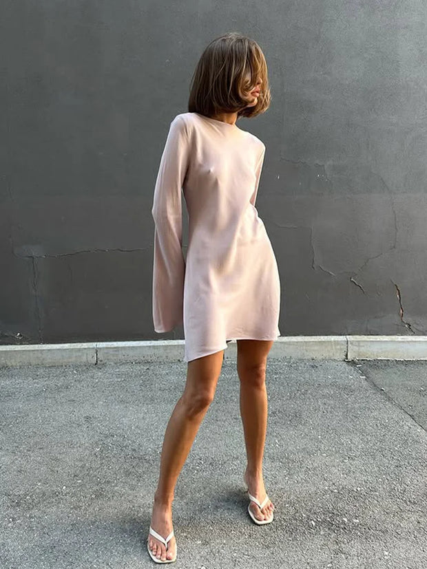 Full Sleeves Bodycone Mini Vestidos Robes Female Casual Slim Fit