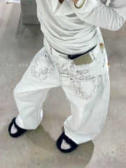 Denim Pants Hip-pop 2000s Wide Leg High Street Cyber Punk Tomboy