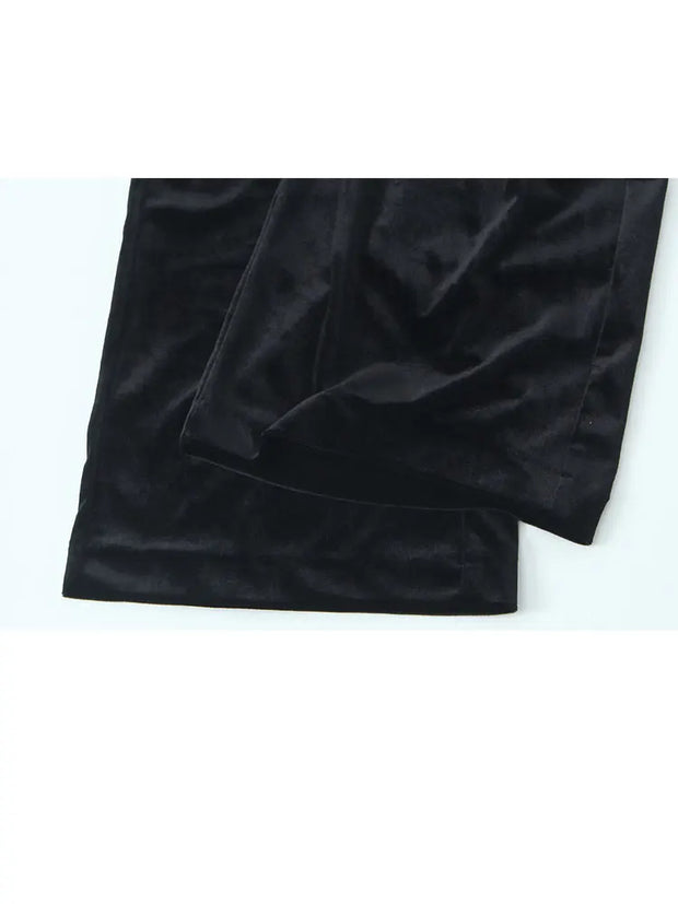 Trend Loose Drawstring Long Pants Woman Vintage Female Wide Leg Pant