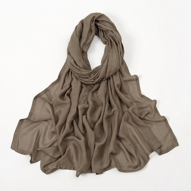 Muslim Hijabs Plain Shawls Soft Viscose Rayon Headscarf Islamic Turban
