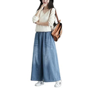 Wide leg Street Style Vintage High Waist Pockets ripped Jean