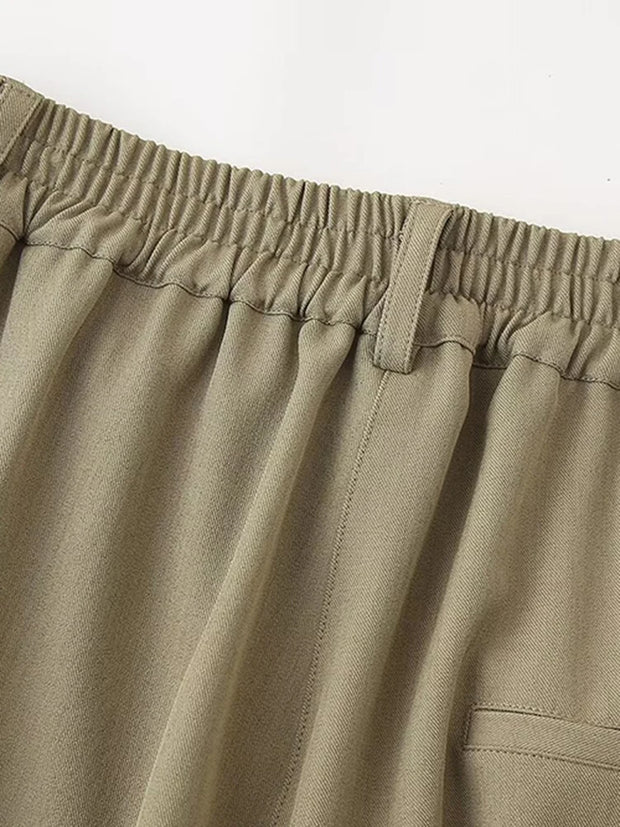 Round Neck Top Pajama Style Mid Waist Trousers Womenswear