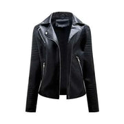 Leather Jacket Spring Autumn Zipper Casual Pu Coat Female Biker Outerwear