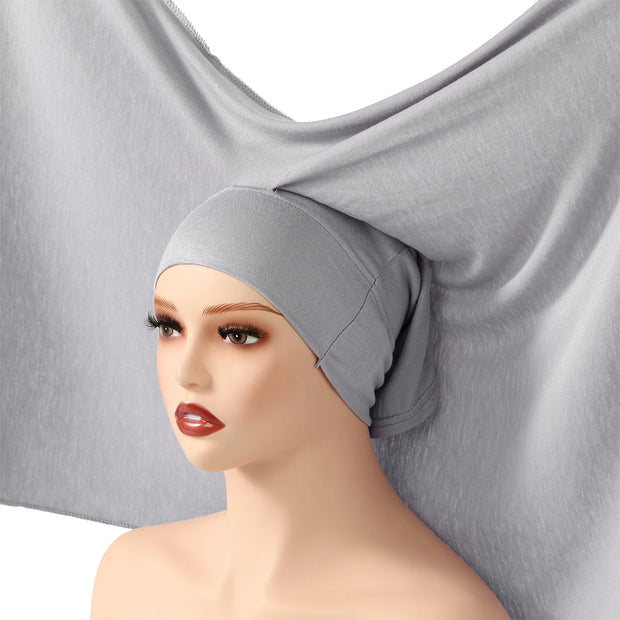 Modal Jersey Hijab Scarf  Solid Color Easy To Wear Shawl Wrap