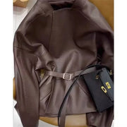 Spring Autumn Women Faux Leather Coat Ladies Fashion  Jacket   ﻿