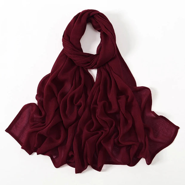 Muslim Hijabs Plain Shawls Soft Viscose Rayon Headscarf Islamic Turban