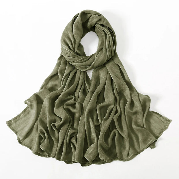 Muslim Hijabs Plain Shawls Soft Viscose Rayon Headscarf Islamic Turban