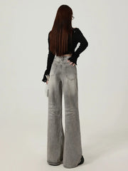 Aesthetic Streetwear Oversize Denim Trousers Y2k Wide Jean Pants