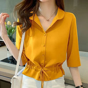 Thin Short Sleeve Shirts Women's Casual  Temperament Tops