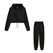 Fashion Trend Women's, Long-sleeved Sports Casual Suit Waist Two-piece Set