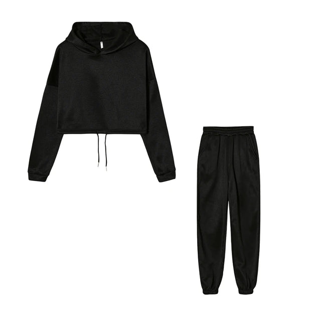 Fashion Trend Women's, Long-sleeved Sports Casual Suit Waist Two-piece Set