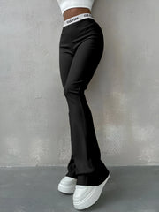 Slim Casual Ladies Flared Trousers Fashion New Solid Colour Trousers