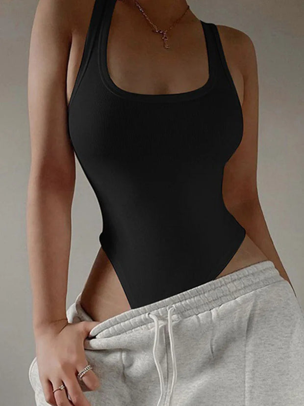 Sleeveless Knit Bodysuit Hot Summer Sexy Bodycon Off Shoulder Halter Tops