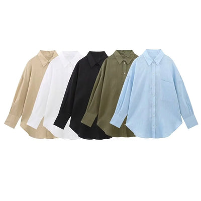 Long Sleeve Button Up Blouse Blusas Tops
